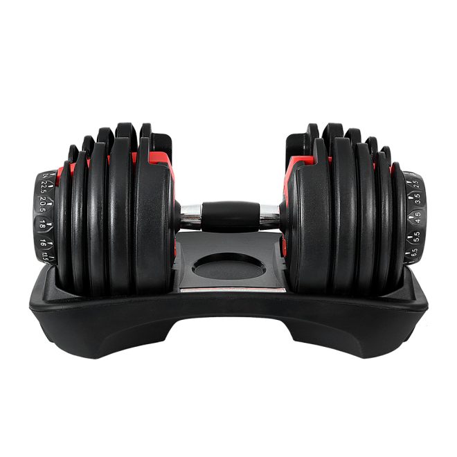 Adjustable Dumbbell Dumbbells Weight Plates Home Gym Fitness Exercise – 1