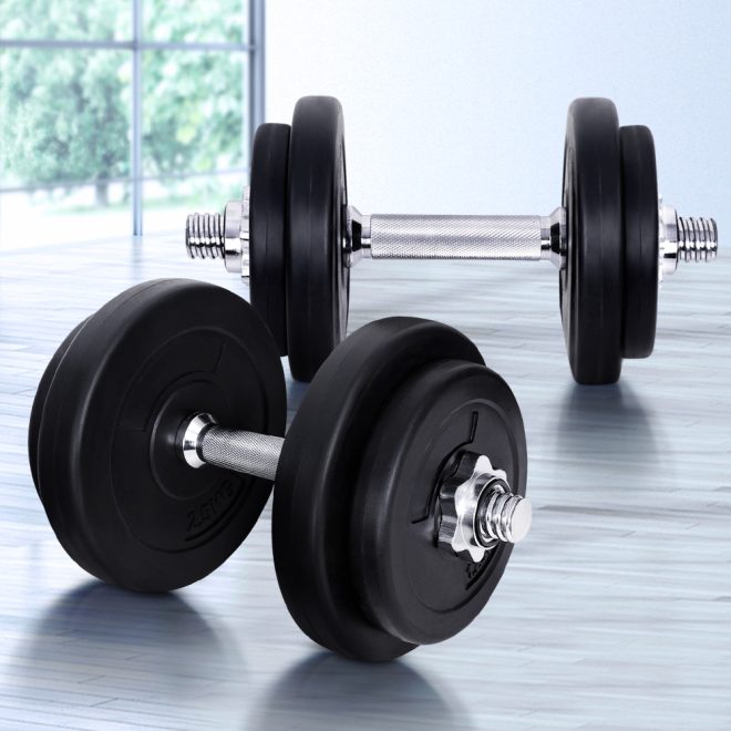 Dumbbells Dumbbell Set Weight Training Plates Home Gym Fitness Exercise – 20 KG