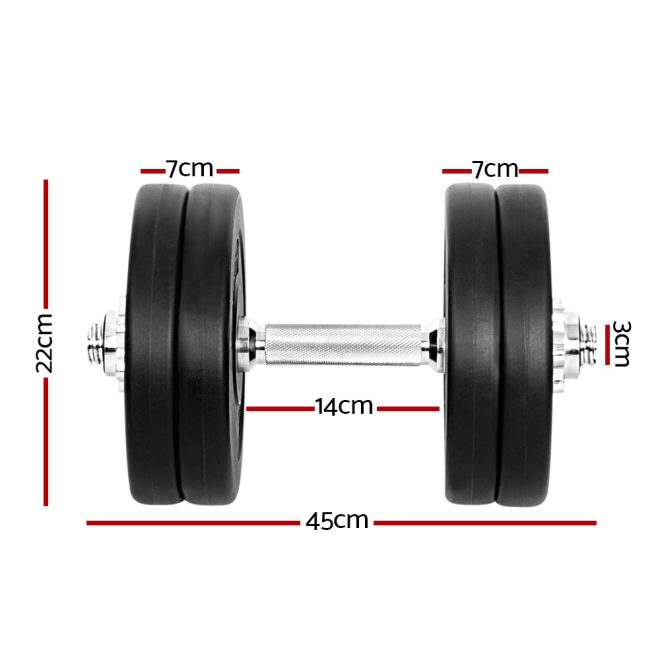 Dumbbells Dumbbell Set Weight Plates Home Gym Fitness Exercise – 25 KG