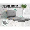 Floor Lounge Single Sofa Bed Grey Fabric