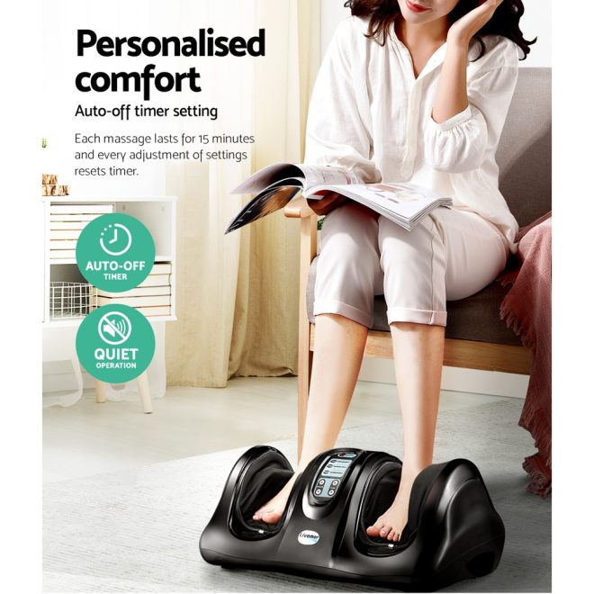 Foot Massager Shiatsu Massagers Electric Remote Roller Kneading Black