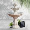 3 Tier Solar Powered Water Fountain – Ivory