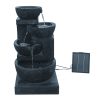 4 Tier Solar Powered Water Fountain with Light – Blue