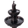 Solar Water Feature 3-Tiers Peacock 106cm