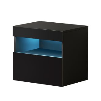 Palisades Bedside Tables Drawers Side Table RGB LED High Gloss Nightstand