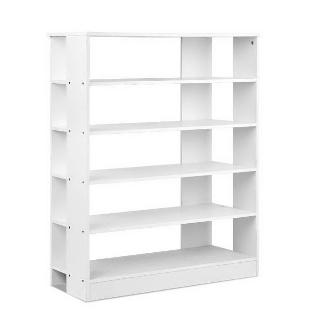 Shoe Cabinet Shoes Organiser Storage Rack 30 Pairs Shelf Wooden – White