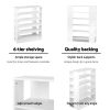 Shoe Cabinet Shoes Organiser Storage Rack 30 Pairs Shelf Wooden – White