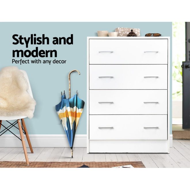 4 Chest of Drawers – ANDES White