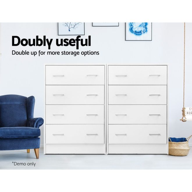 4 Chest of Drawers – ANDES White