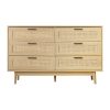 Chest of Drawers Rattan Tallboy Cabinet Bedroom Clothes Storage Wood – 6 Drawer