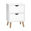 Bedside Table 2 Drawers – BODEN White