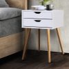 Bedside Table 2 Drawers – BODIE White