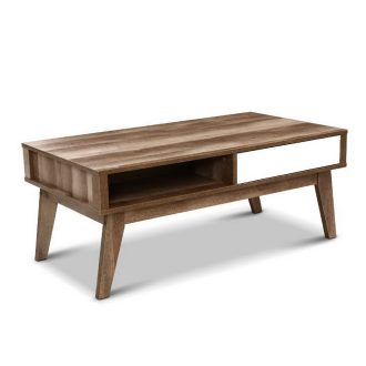 Coffee Table 2 Drawers Walnut Serena