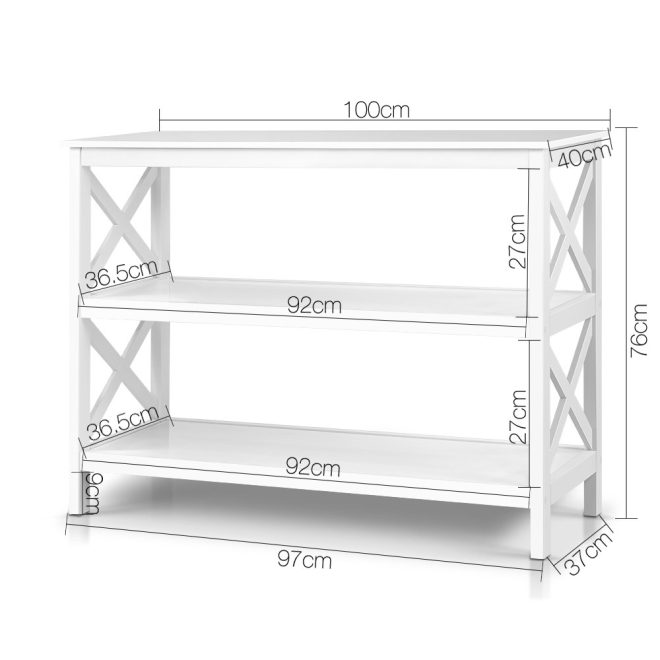 Console Table 3-tier White Polly