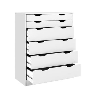 6 Chest of Drawers Tallboy Dresser Table Storage Cabinet Bedroom – White