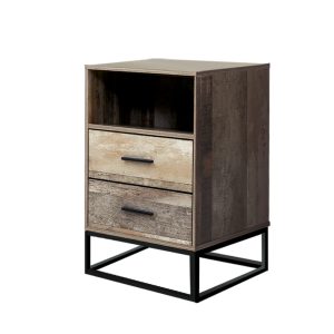 Bedside Table 2 Drawers with Shelf – BADAN