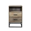 Bedside Table 2 Drawers with Shelf – BADAN