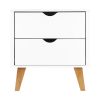 Bedside Table 2 Drawers – ANDERS White