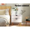 Bedside Table 2 Drawers – ANDERS White