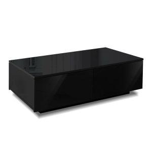 Modern Coffee Table 4 Storage Drawers High Gloss Living Room Furniture – Black