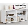 Office Computer Desk Corner Study Table Workstation Bookcase Storage – White