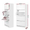 Shoe Cabinet Shoes Storage Rack Organiser 60 Pairs Shelf Drawer – White