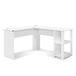 Office Computer Desk Corner Student Study Table Workstation L-Shape – White