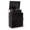 Eastbourne Bedside Tables Side Table Drawers RGB LED High Gloss Nightstand – Black, Model 4