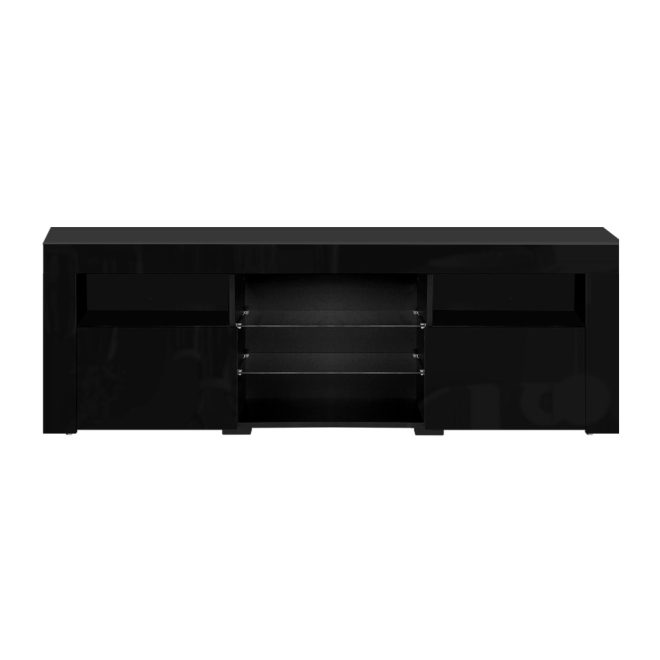 Adel TV Cabinet Entertainment Unit Stand RGB LED Gloss Furniture 160cm – Black