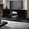 Adel TV Cabinet Entertainment Unit Stand RGB LED Gloss Furniture 160cm – Black