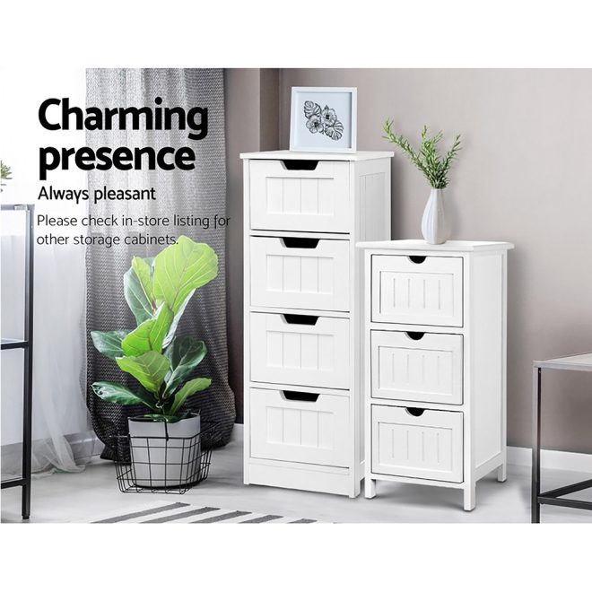 4 Chest of Drawers – LEESA White