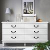 Chest of Drawers Dresser Table Lowboy Storage Cabinet White KUBI Bedroom – 120×36.5×65 cm