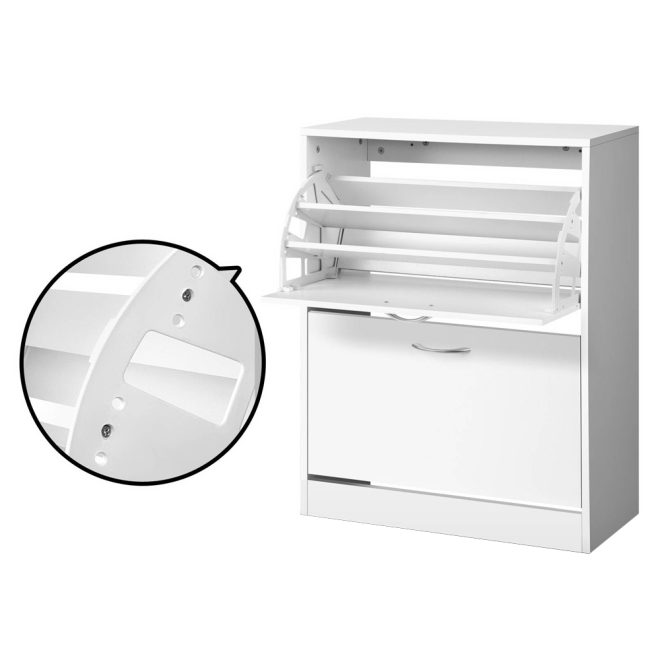 Door Shoe Cabinet – White – 63x29x84 cm