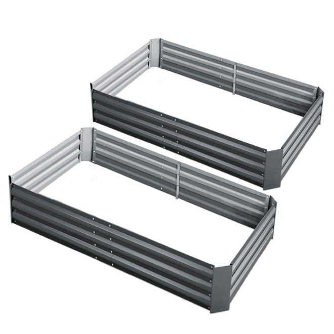 Garden Bed 2PCS Galvanised Steel Raised Planter – 150x90x30 cm