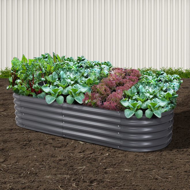 Galvanised Raised Garden Bed Steel Instant Planter – 160x80x42 cm