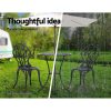 3PC Outdoor Setting Cast Aluminium Bistro Table Chair Patio – Black