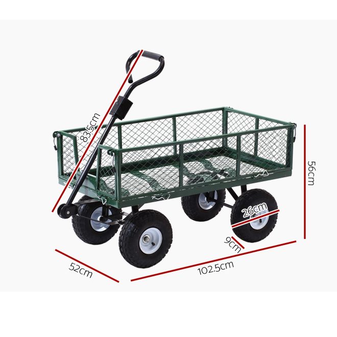 Mesh Garden Steel Cart – Green