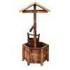 Garden Decor Outdoor Ornament Wooden Wishing Well