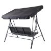 Outdoor Swing Chair Garden Bench Furniture Canopy 3 Seater Mesh Black