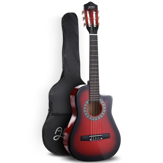 34″ Inch Guitar Classical Acoustic Cutaway Wooden Ideal Kids Gift Children 1/2 Size – 34″ Red