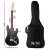 Electric Guitar Music String Instrument Rock Black Carry Bag Steel String – 41″Black Electric