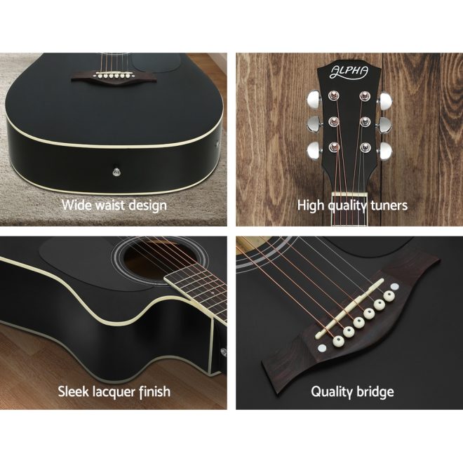 41″ Inch Electric Acoustic Guitar Wooden Classical Full Size EQ Bass – 41″Black Electric