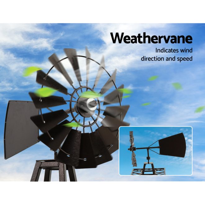 Garden Windmill Metal Ornaments Outdoor Decor Ornamental Wind Mill – 160×45 cm