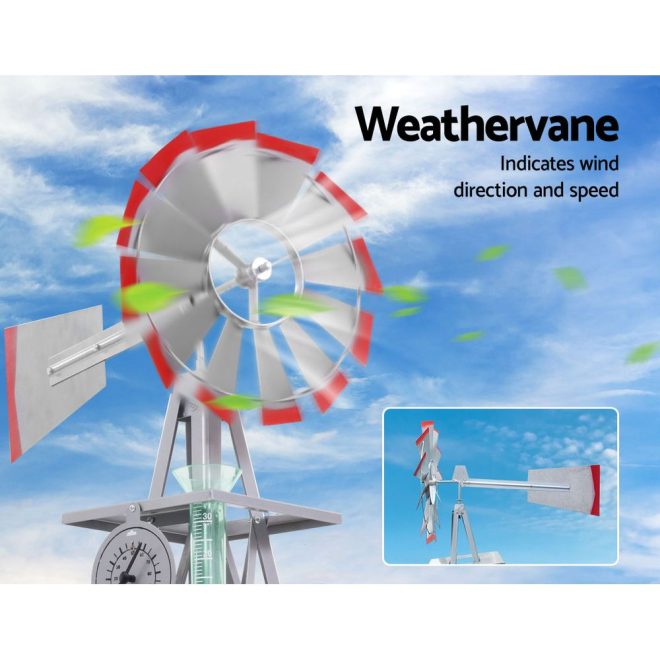 Garden Windmill Metal Ornaments Outdoor Decor Ornamental Wind Will – 45x45x186 cm