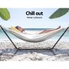 Hammock Bed Camping Chair Outdoor Lounge Single Cotton with Stand