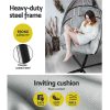 Outdoor Furniture Egg Hammock Hanging Swing Chair Stand Pod Wicker – Grey