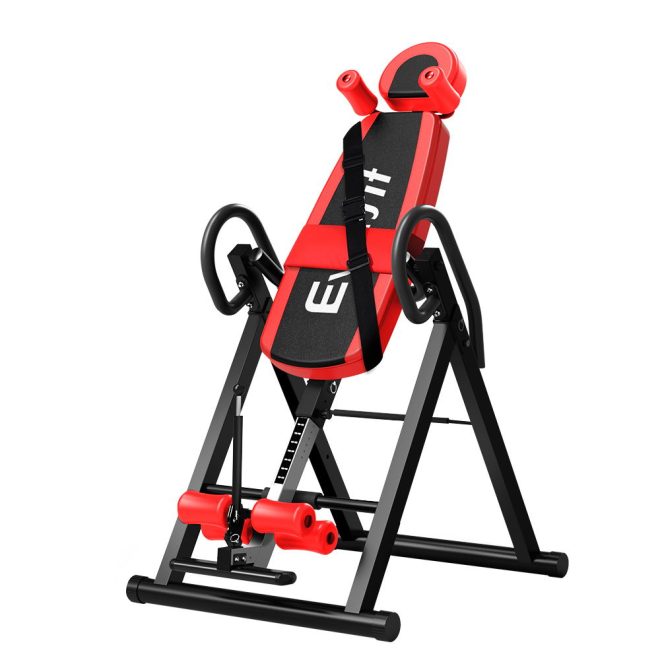 Gravity Inversion Table Foldable Stretcher Inverter Home Gym Fitness – Red