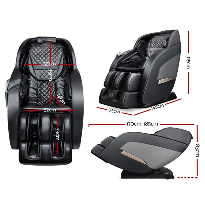 Electric Massage Chair Zero Gravity Recliner Shiatsu Heating Massager – Black