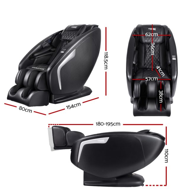 3D Electric Massage Chair Shiatsu Kneading Massager Zero Gravity Large Black