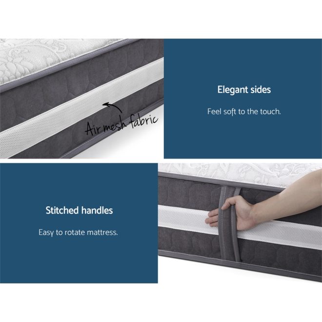 Bargoed Mattress Bed Size 7 Zone Pocket Spring Medium Firm Foam 30cm – DOUBLE